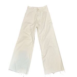 Zara Women's Wide-Leg Jeans Size 6 White Denim 5-Pocket Design